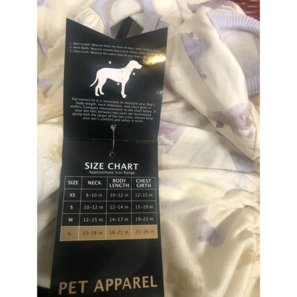 American Kennel Club Dog Apparel Spring Outfit Purple Beige‎ Size L NEW